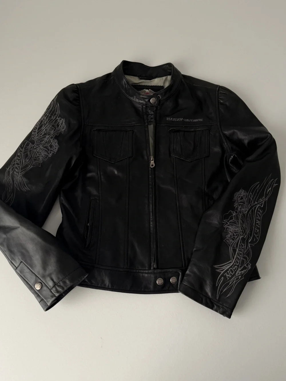 Rare Embroidered Harley Davidson Women’s Leather Jacket